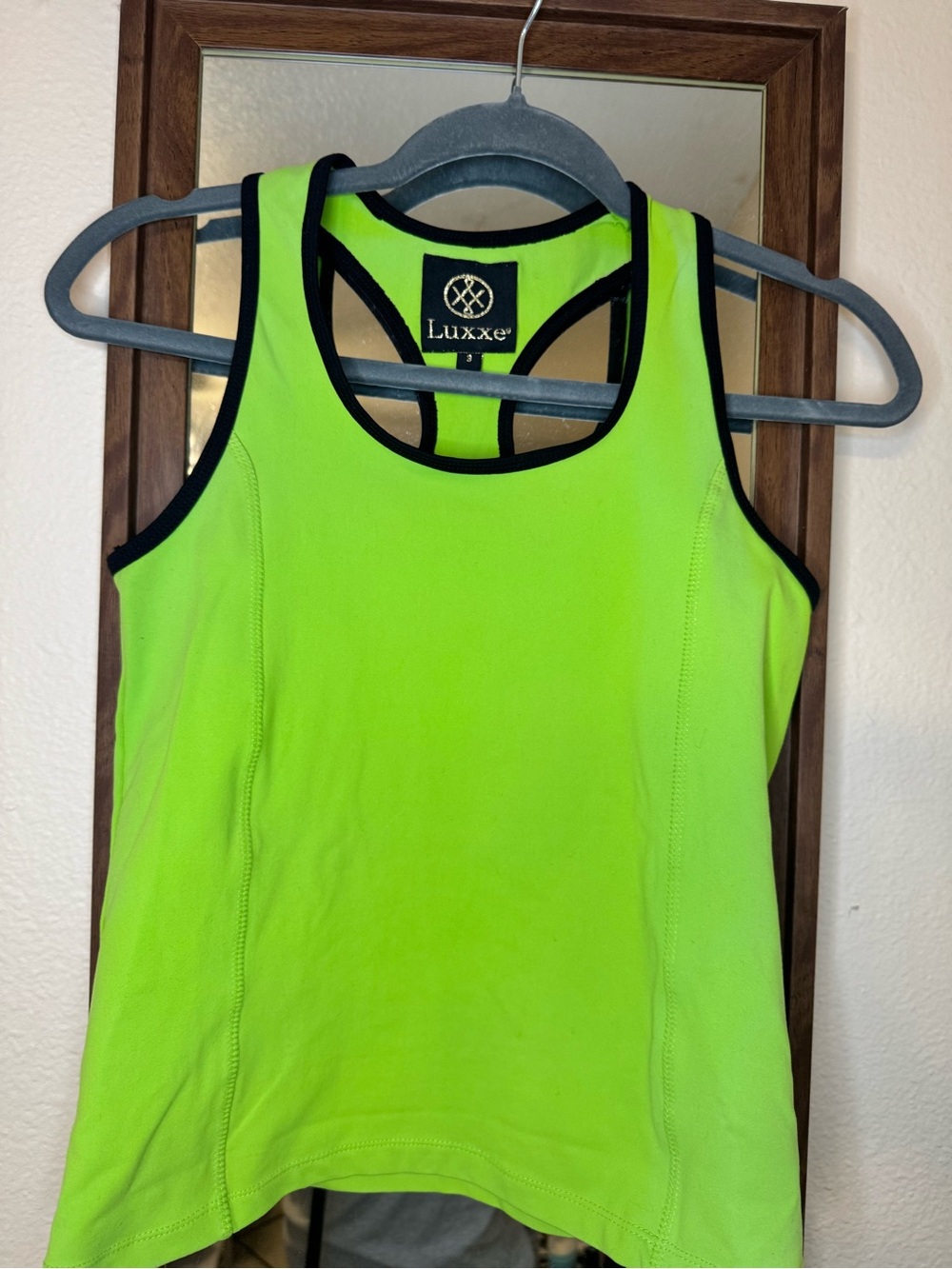 Luxxe Lime Green Racerback Tank with Black Trim